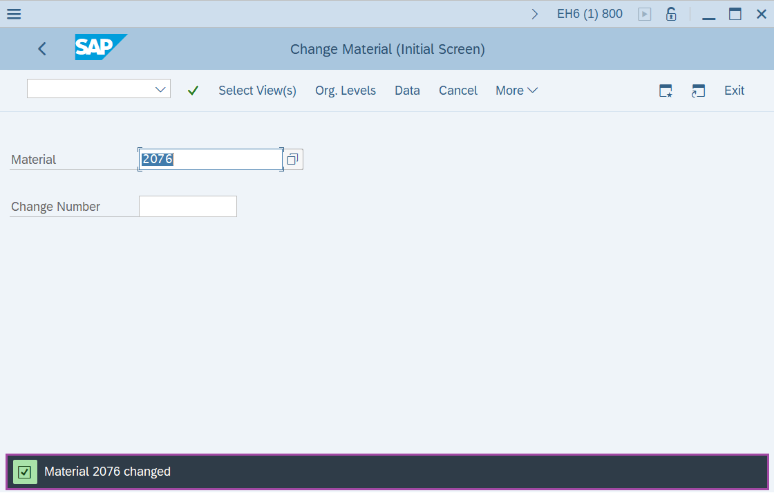 Change Material Master