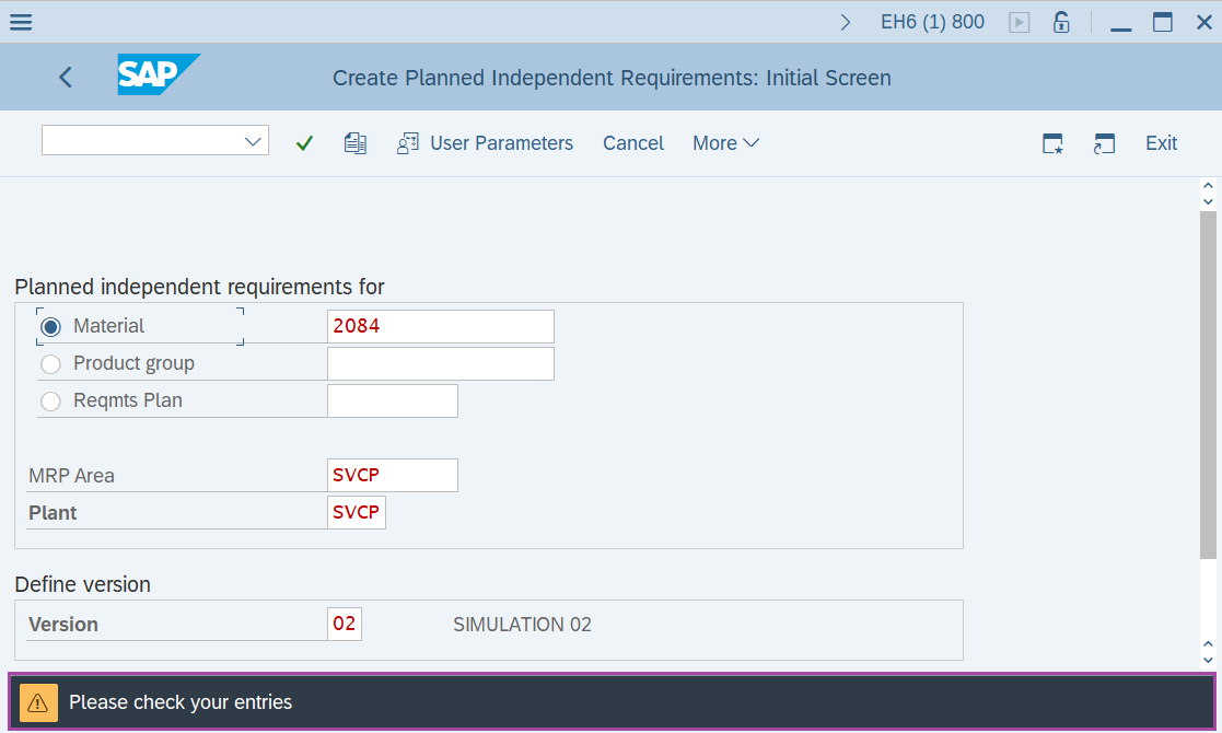 Create Inactive version of Planned Independent requirement