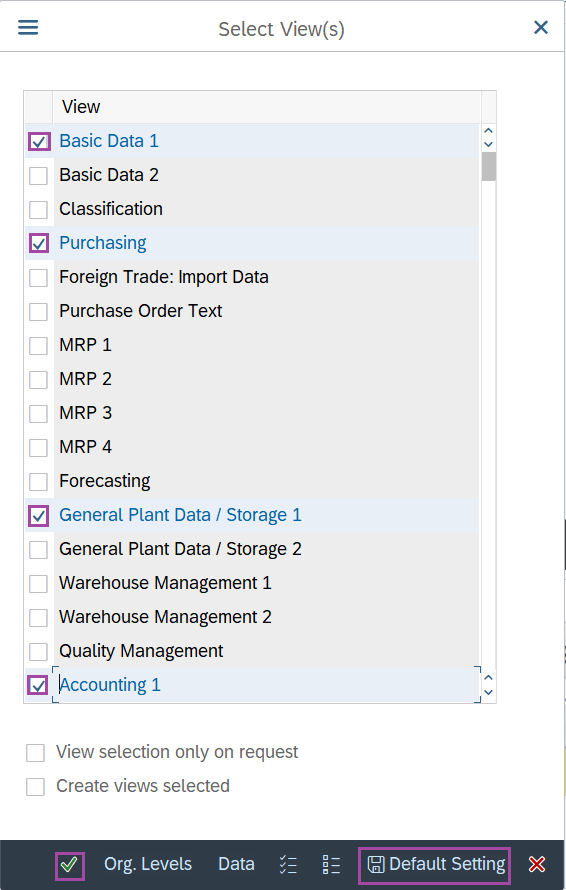 Create Material Master