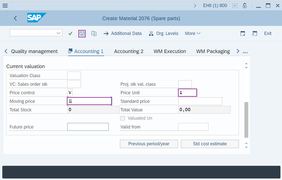 Create Material Master