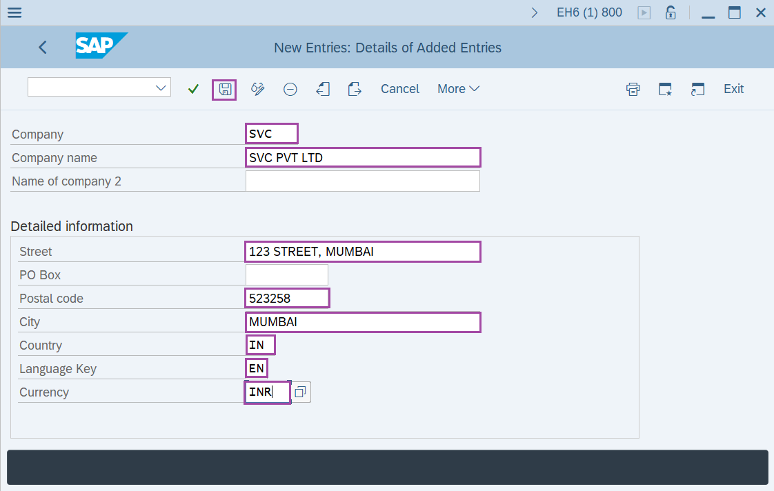 Define Company in SAP