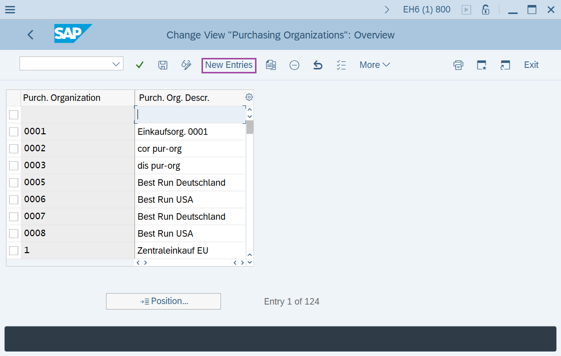 Define purchase organization in SAP