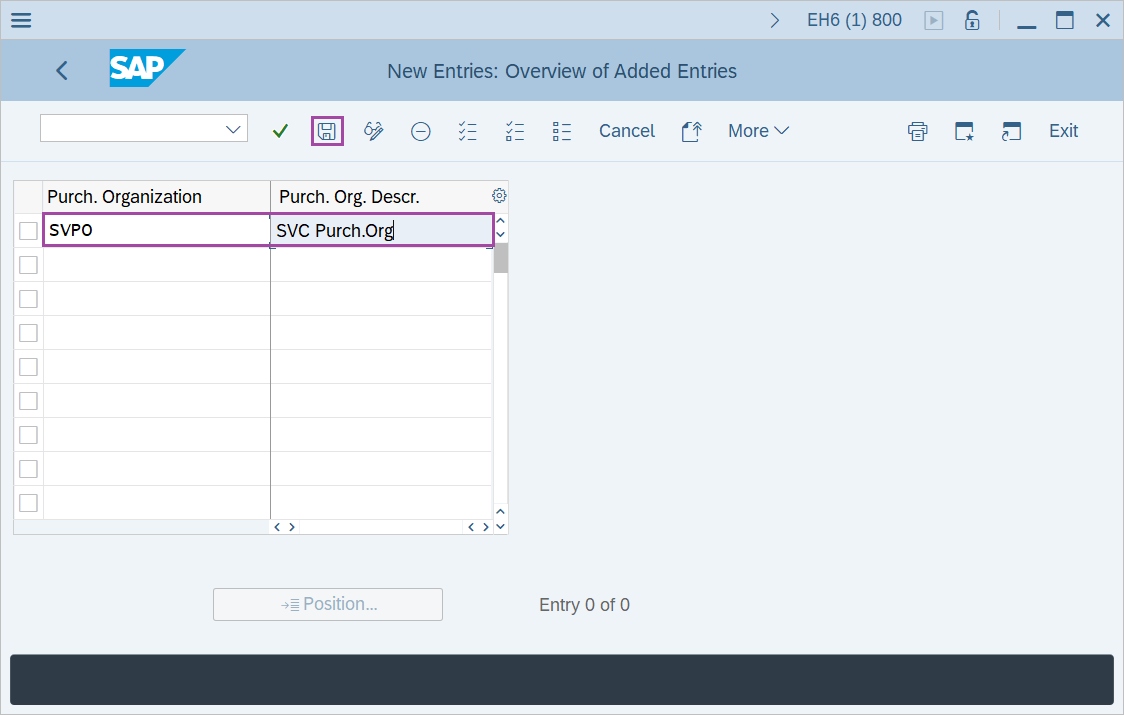 Define purchase organization in SAP