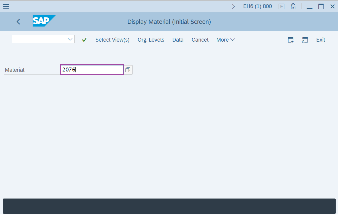 Display Material Master