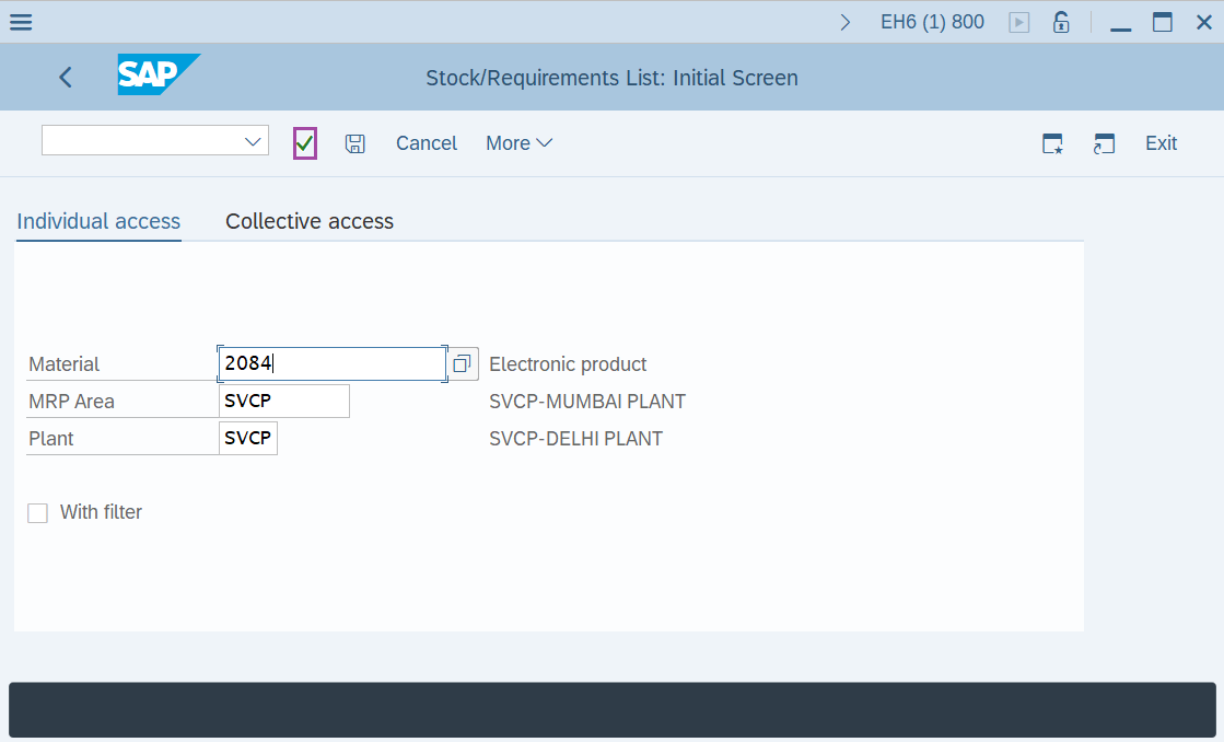 How to Display Stock/Requirement List