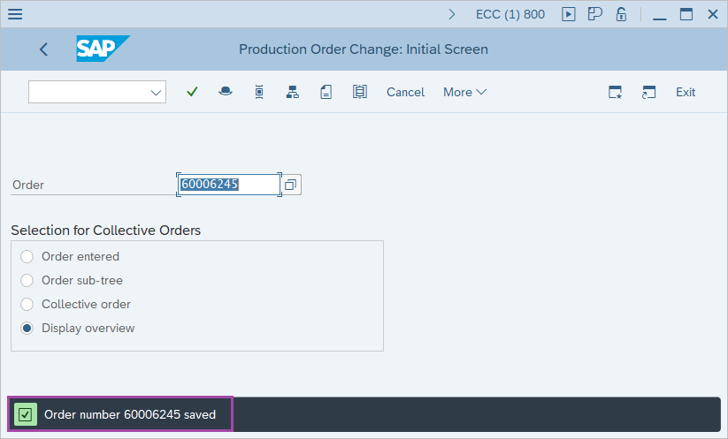 How to Change production Order