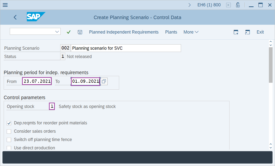 How to Create Planning Scenario