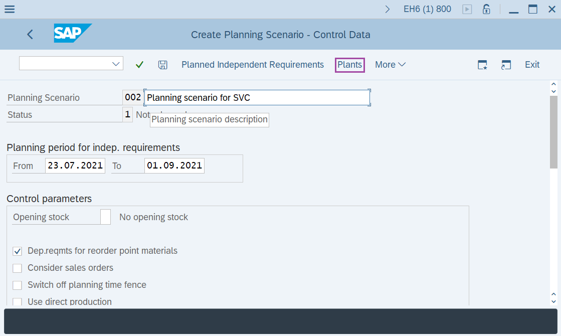 How to Create Planning Scenario