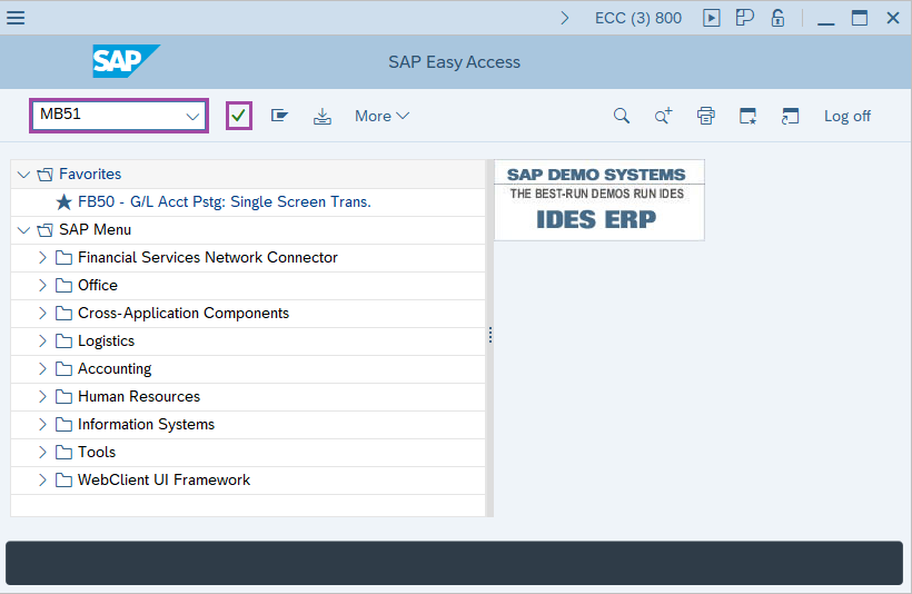 How to Display material document list