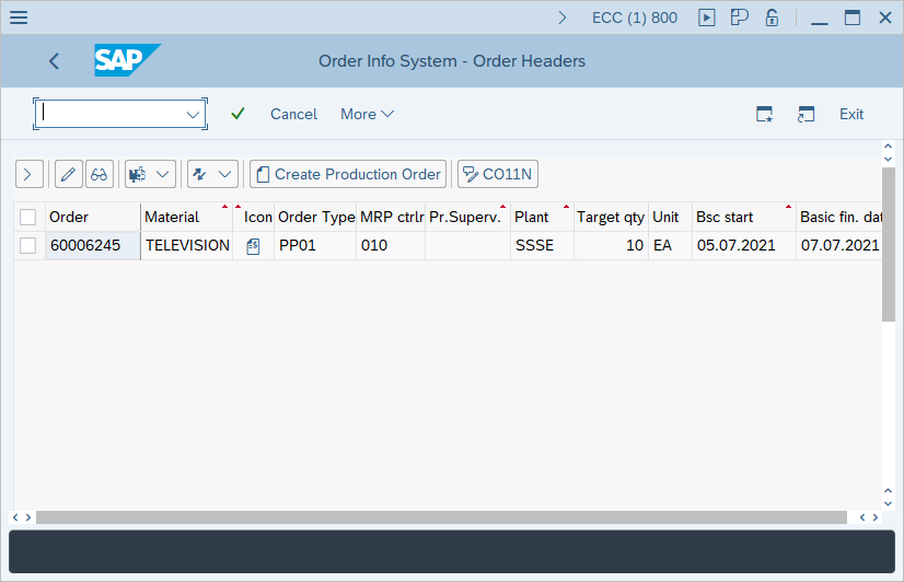 How to Display order information systems