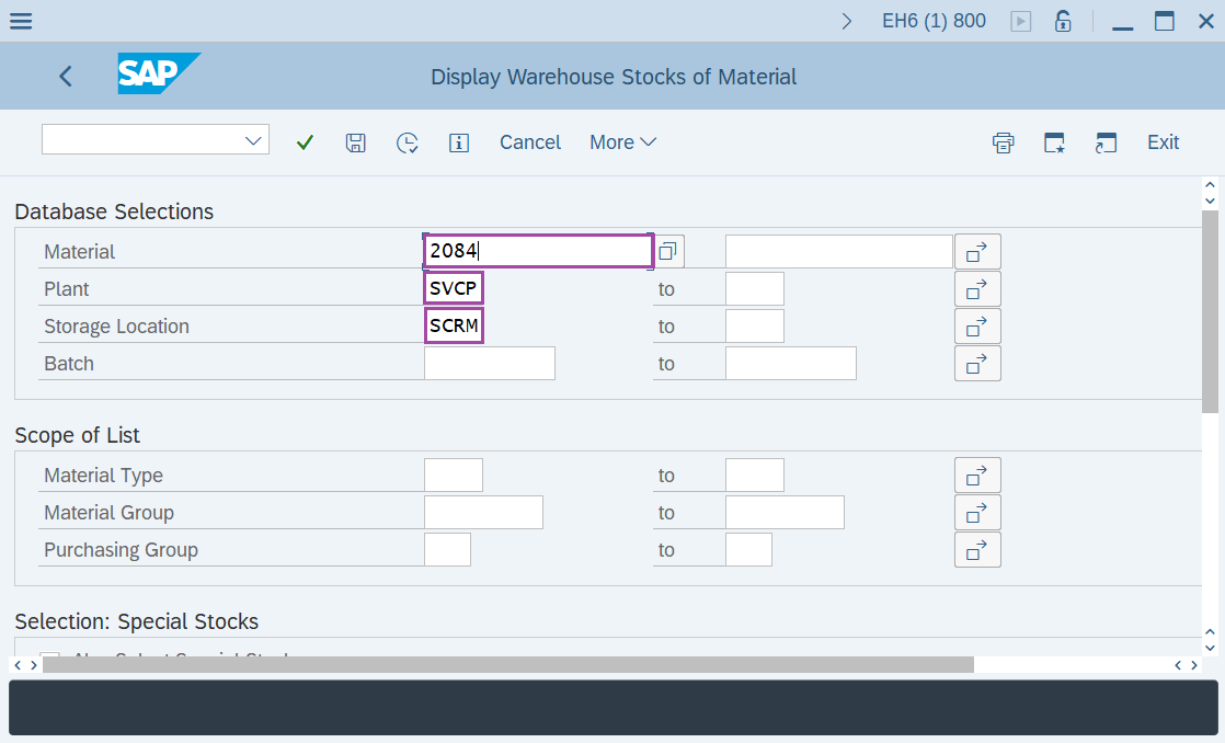 How to Display Stock of multiple materials