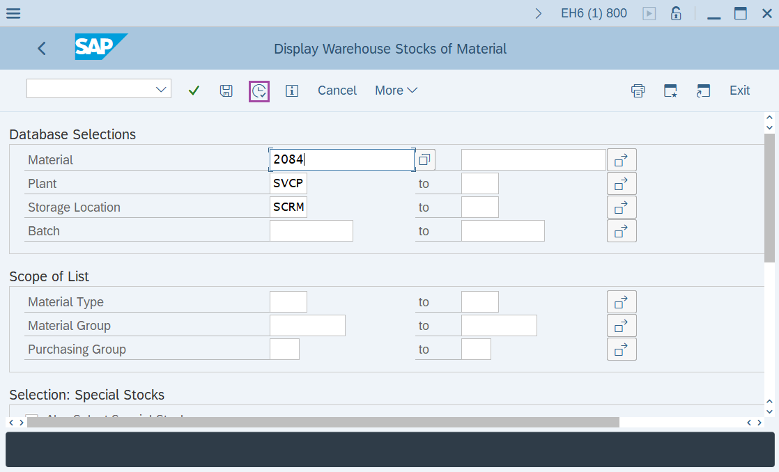 How to Display Stock of multiple materials