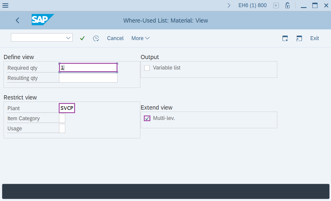 How to Display where-used list 