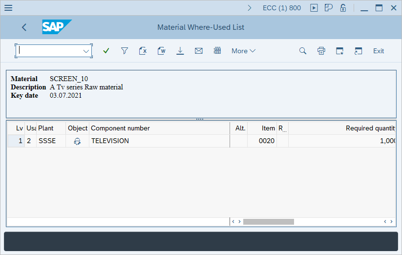How to Display where-used list 