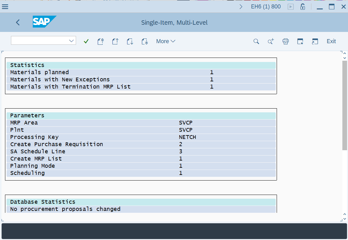 How to run MRP for single material