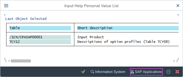 SAP PP Common Tables