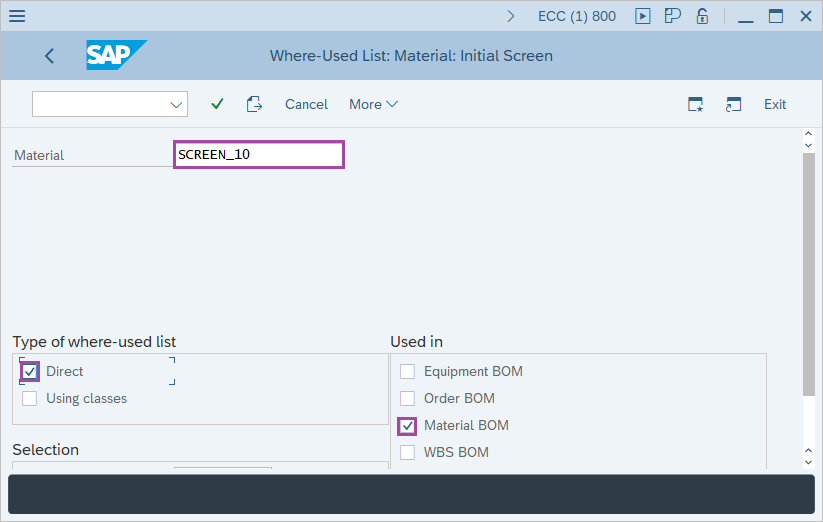 List in Bill of Material