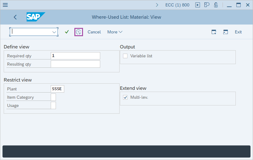 List in Bill of Material
