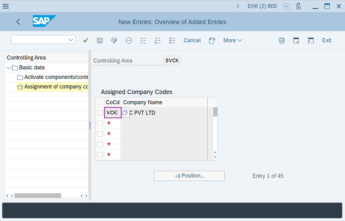 Maintain controlling area