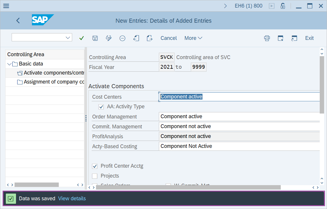 Maintain controlling area