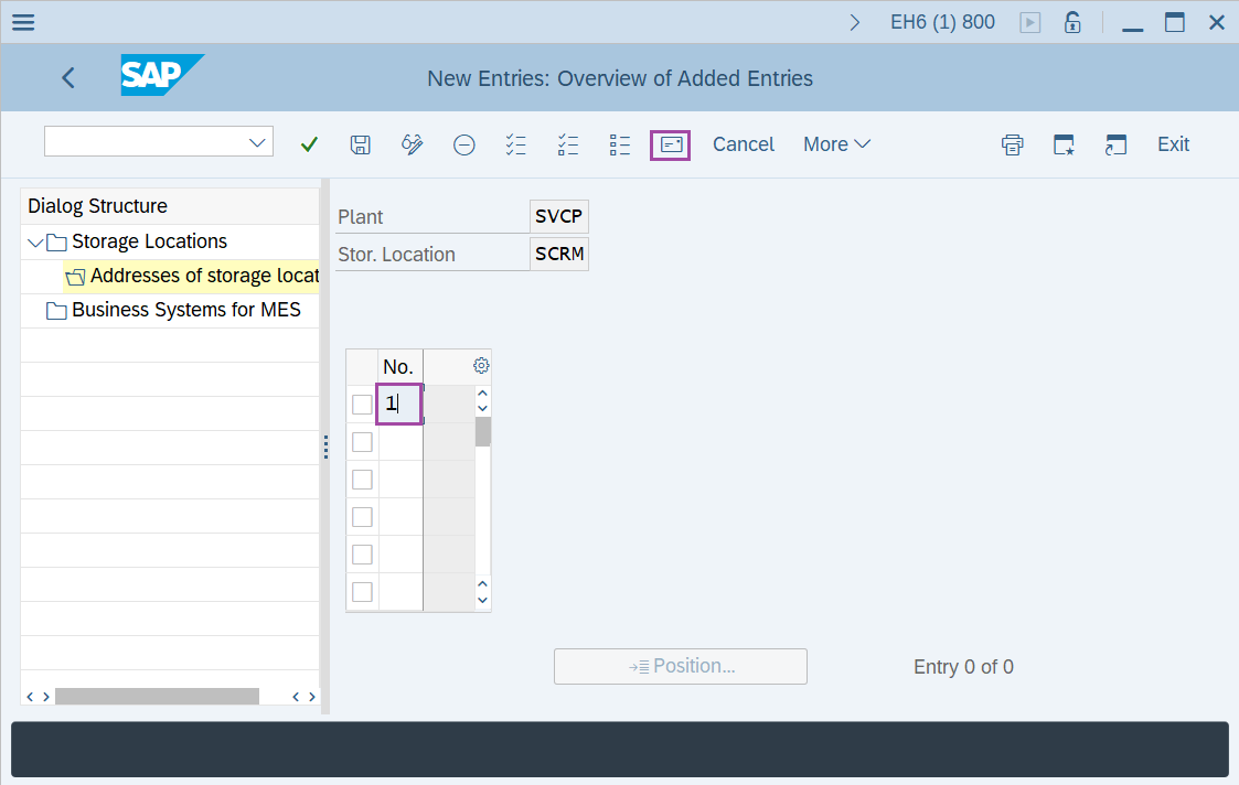 Maintain storage location