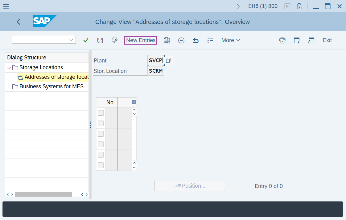Maintain storage location