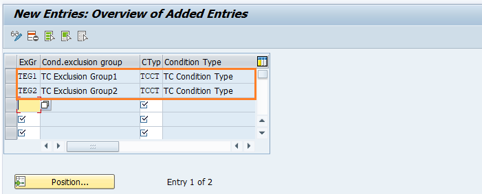 Condition Exclusion Group