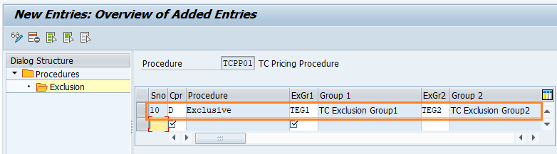 Condition Exclusion Group