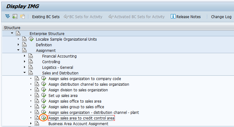 Assigning Sales Area to Credit Control Area