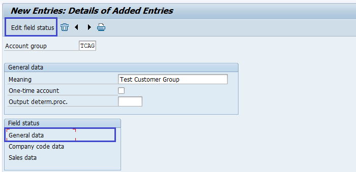 Define customer account groups