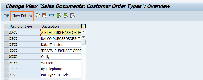Define purchase order types