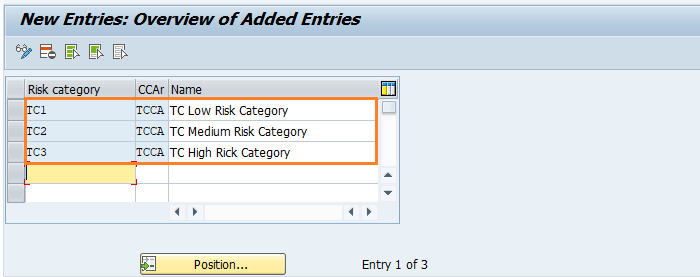 Define risk categories