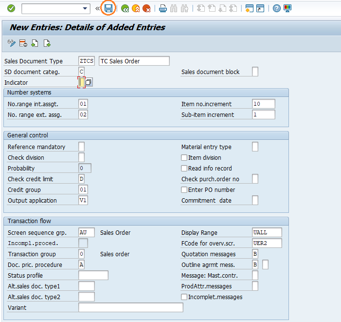 Create Sales Document Type