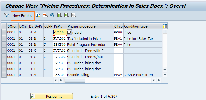 pricing procedure assignment in sap sd tcode